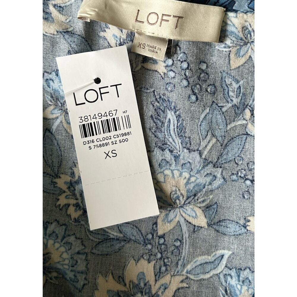 NEW Loft Paisley Bow Pocket Boho Maxi Dress Blue NWT Size XS Cottagecore Boho - Picture 12 of 14
